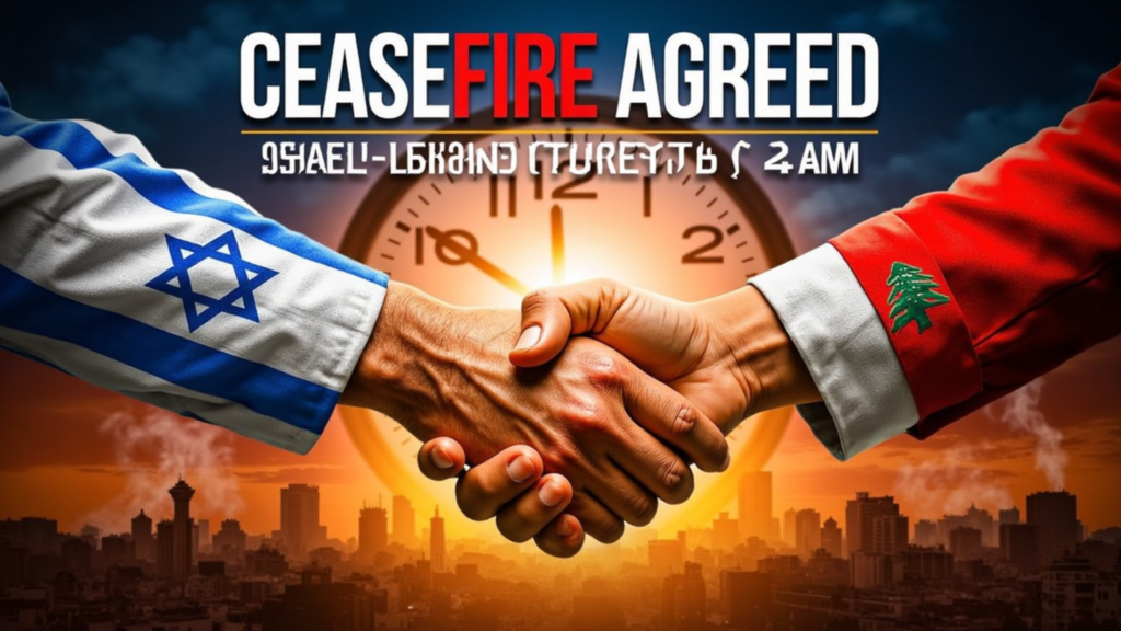 Israel and Lebanon agree to ceasefire at 4am